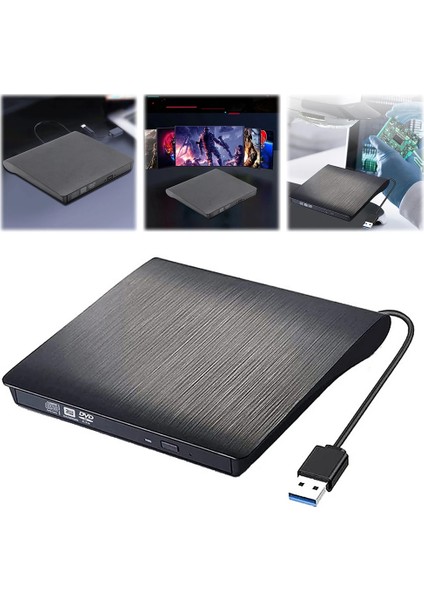 Harici DVD Rw External USB 3.0 Slim Harici Tak Çalıştır CD DVD Sürücü Okuyucu Optik Okuyucu indirimleri