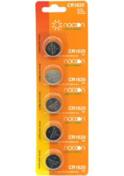 CR1620 3V Lityum Pil 5'li Paket