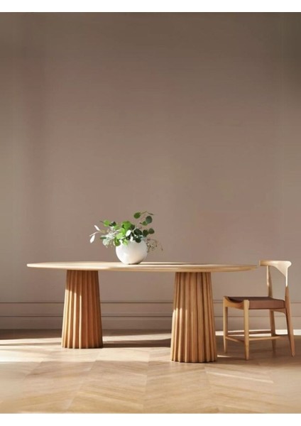 Luzara Bohem Ahşap Yemek Masası 90X180