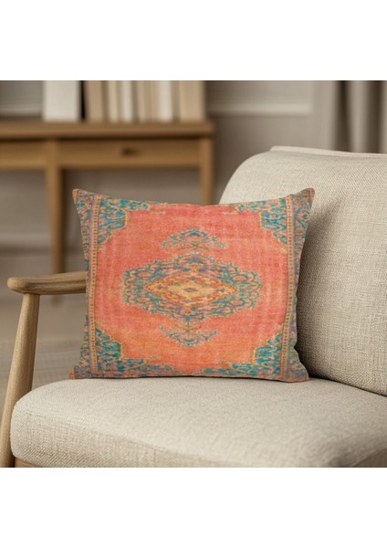 Minimalist Etnik Desenli Kırlent Kılıfı Kare