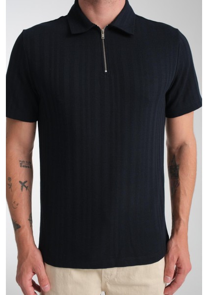 %100 Pamuk Erkek Fermuar Detaylı T-Shirt - Soft ve Basic Günlük Kullanım fiyatları