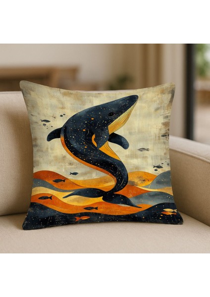 Tribal Tarz Gri Desenli Kırlent Kılıfı – 43X43 Cm, Çift Taraflı, Fermuarlı, Yıkanabilir