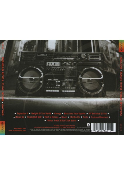 Saliva – Back Into Your System CD