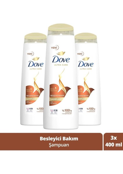 Ultra Care Saç Bakım Şampuanı Besleyici Bakım Kuru Saçlar Için 400 ml X3 Adet