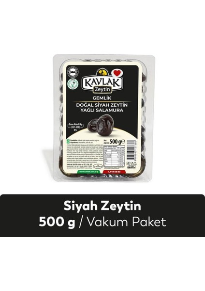 Gemlik Yağlı Salamura Siyah Zeytin Vakum Paket 500 gr