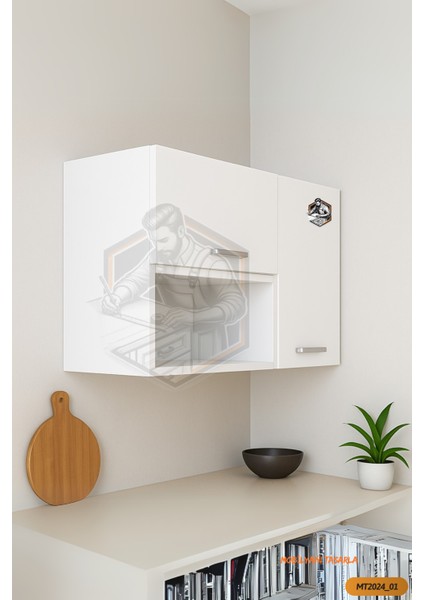 Tamamı Mdf Çok Amaçlı Açık Raflı Üst Dolap Mutfak / Banyo / Salon / Ofis