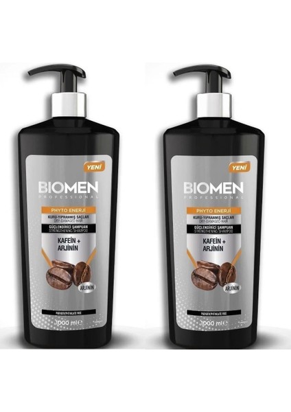 Professional Kafein&arjinin Kuru ve Yıpranmış Saçlar Için Şampuan 1000 ml x 2 Adet