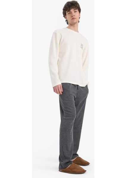 Yeni Sezon Pijama Takımı Baskılı Uzun Kollu Üst Uzun Alt fırsatları