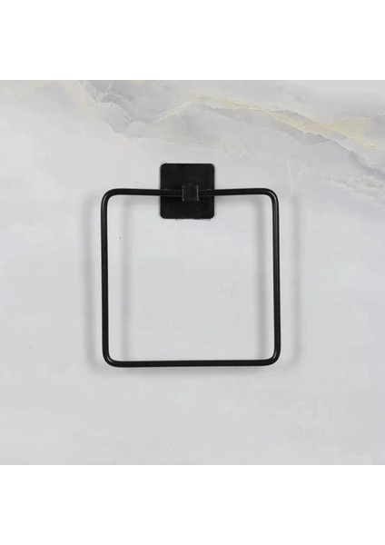 ® Kendiliğinden Yapışkanlı Siyah Paslanmaz Metal Kare Havluluk