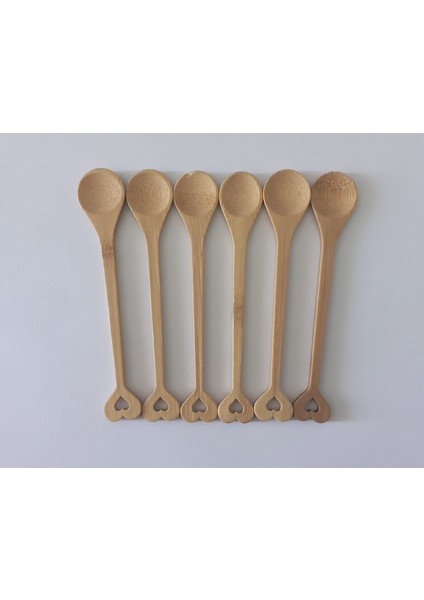 Ahşap Kaşık Kalp Desenli 14CM