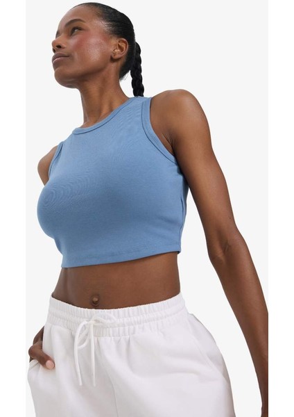 Yeni Sezon Defactofit Crop Top Bisiklet Yaka Modal Sporcu Atlet