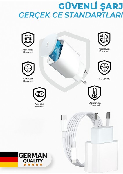 Pd 20W Type-C Lightning Hızlı Şarj Aleti ve Kablo Seti – iPhone Uyumlu, 480MBPS Veri Aktarımı