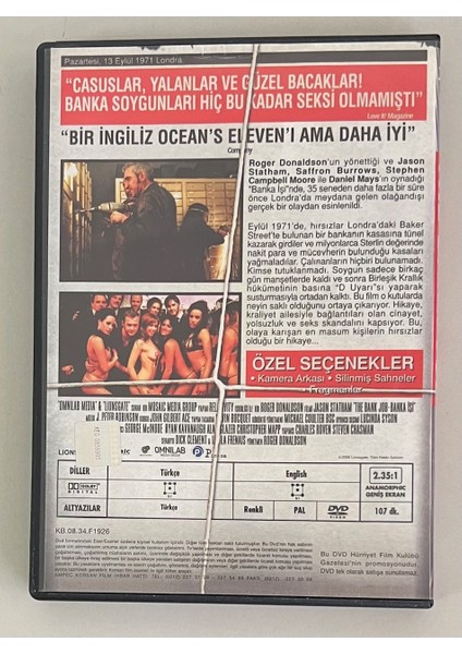 The Bank Job DVD (Orjinal Dönem Baskı Dvd)