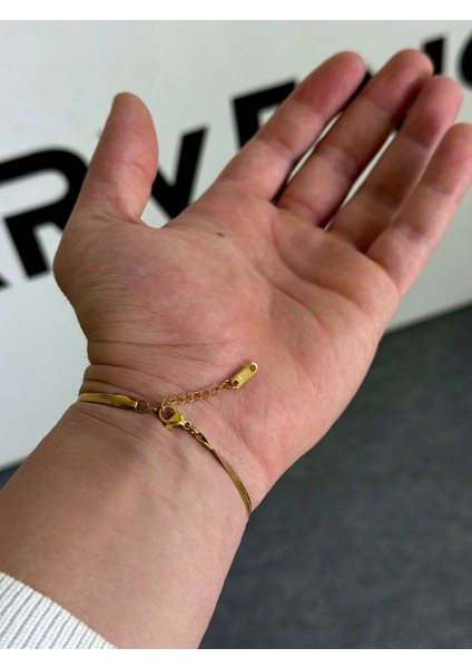 Gold Erkek Zincir Bileklik Kadın Paslanmaz Çelik Renk Atmaz Unısex Kararmaz Çelik Bileklik