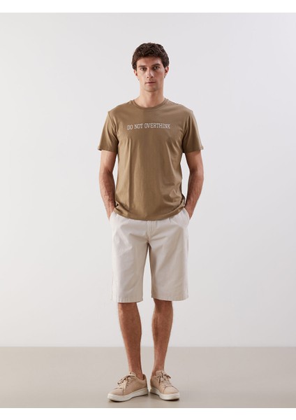 Yeni Sezon Rahat Kalip Gabardin Erkek Bermuda Sort - S5FH41Z8
