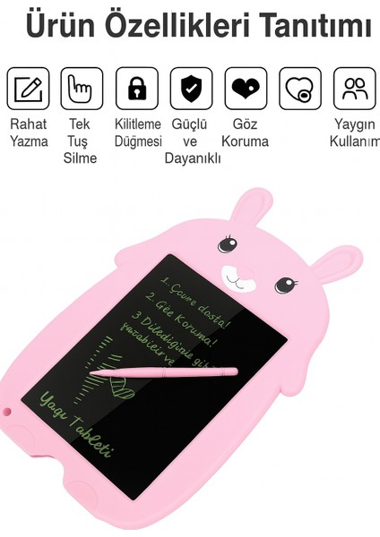 9 Inç Pembe Grafik Tablet Öğrencilerin Taslakları Için Hafif Abs Pembe Tavşan Çocuk Okul Iş Aile fırsatları