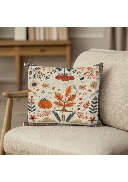 Renkli Etnik Formlu Yastık Kılıfı Kare