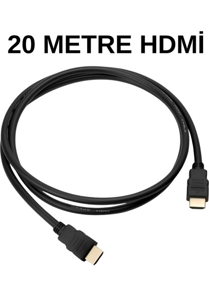 HDMI Kablo 20 Metre – 1080P Full Hd, Uzun Menzilli, Altın Uçlu, Tv Pc Projektör Uyumlu
