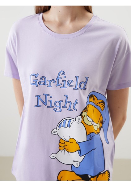 Yeni Sezon Bisiklet Yaka Garfield Baskili Kadin Pijama Takimi - S5CP67Z8 modelleri