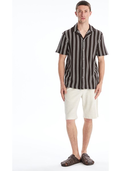 Yeni Sezon Regular Fit Kisa Kollu Desenli Erkek Gomlek - S5PI96Z8