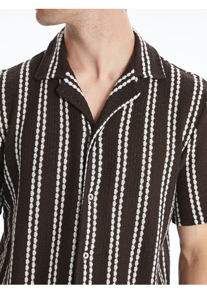 Yeni Sezon Regular Fit Kisa Kollu Desenli Erkek Gomlek - S5PI96Z8