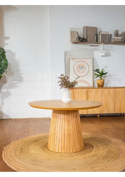 Mistral Iskandinav Doğal Ahşap Mutfak Masası 120X120