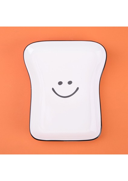 Kitchen Gülücük Desenli Servis Tabağı - Siyah / Beyaz - 19 cm