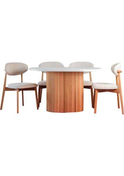 Luna Oval Natural Ahşap Bohem Masa 80X150 fırsatları