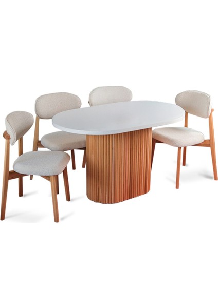 Luna Oval Natural Ahşap Bohem Masa 80X150 indirimleri