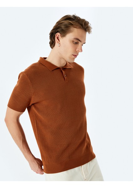 Yeni Sezon Pamuklu Basic Polo V Yaka Kısa Kollu Triko Tişört