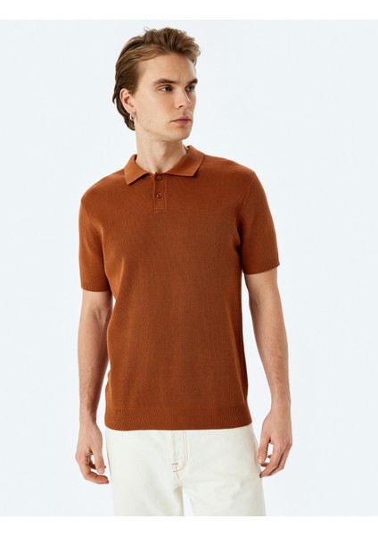 Yeni Sezon Pamuklu Basic Polo V Yaka Kısa Kollu Triko Tişört