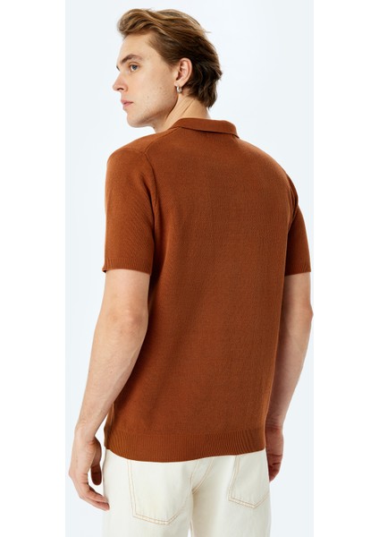 Yeni Sezon Pamuklu Basic Polo V Yaka Kısa Kollu Triko Tişört