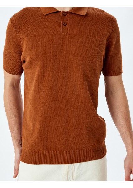 Yeni Sezon Pamuklu Basic Polo V Yaka Kısa Kollu Triko Tişört