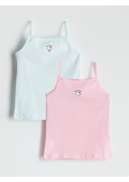 Yeni Sezon Kare Yaka Hello Kitty Baskili Kiz Cocuk Atlet 2'li - S5OI35Z4