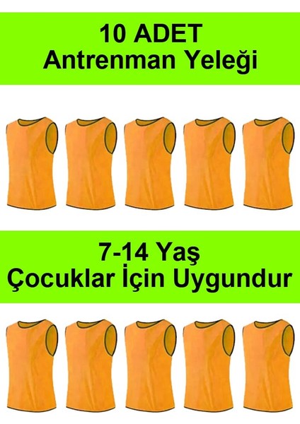 10 Adet Çocuk Antrenman Yeleği Bip Halısaha Idman Yeleği 7-14 Yaş