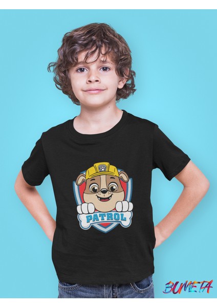Sarı Kasklı Kurtarıcı Rubble Paw Patrol Çocuk Tişört T-Shirt