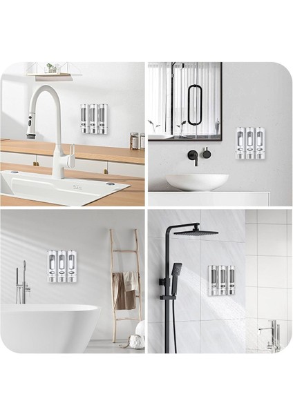 3 Adet Sıvı Sabunluk 400 ml Duvara Monte Duş Sabun Şampuan Dispenseri Mutfak Banyo Sabunluğu modelleri