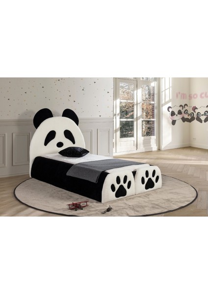 Most Panda Tek Kişilik Karyola Teddy Kumaş 90X190 Yatak Içindir (Evinize Teslim)