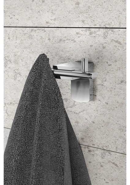 Premium Ikili Bornoz Askılık + Uzun Havluluk 48 cm 2'li Banyo Aksesuar Seti modelleri