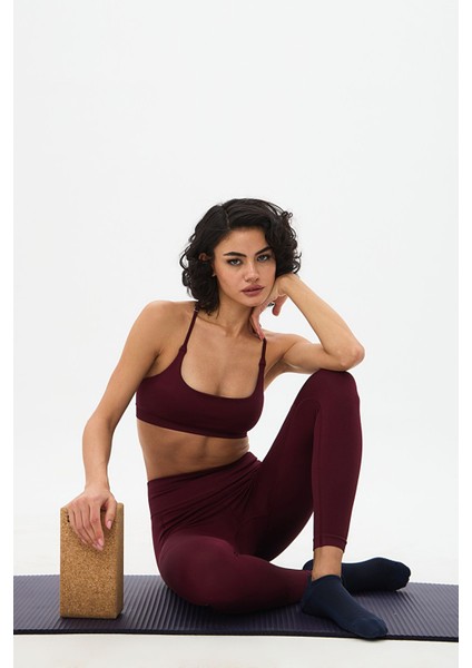 Aozora Sport Aktif Spor Ayar Askılı Bra Bordo