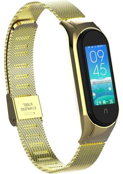 Xiaomi Mi Band 6 Uyumlu Krd-06 Metal Kordon Tlzn - Gold