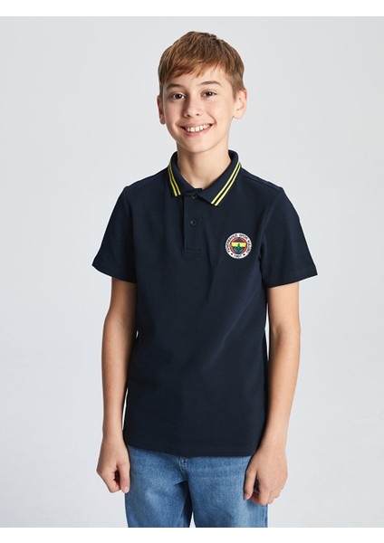 Yeni Sezon Polo Yaka Fenerbahce Baskili Erkek Cocuk Tisort - S5M198Z4