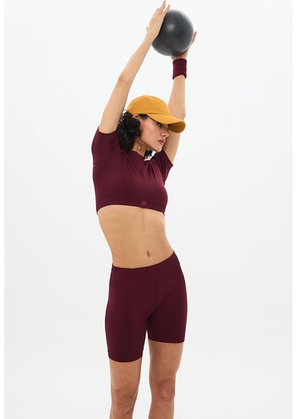 Kumo Kısa Crop Top Bordo