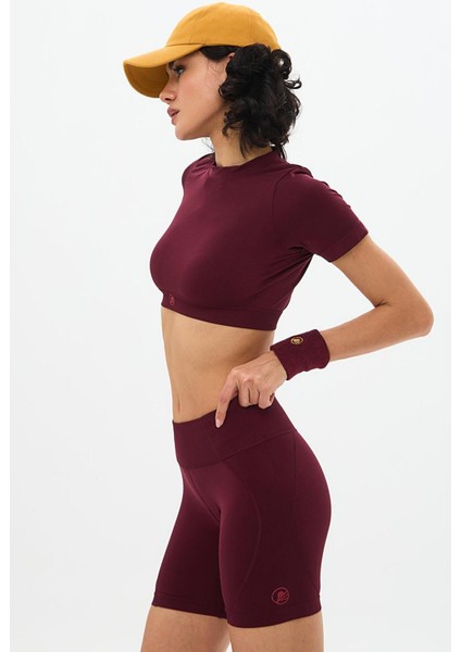 Kumo Kısa Crop Top Bordo