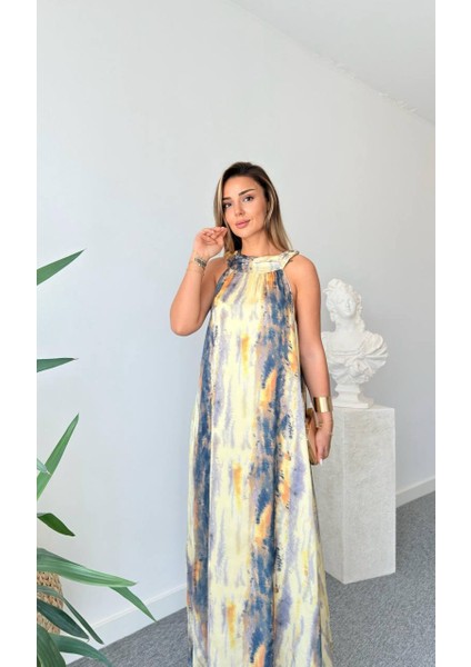 Batik Desen Halter Yaka Elbise