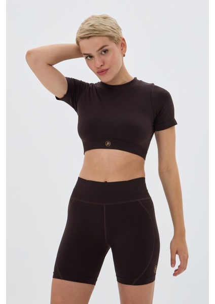 Kumo Kısa Crop Top Kahve