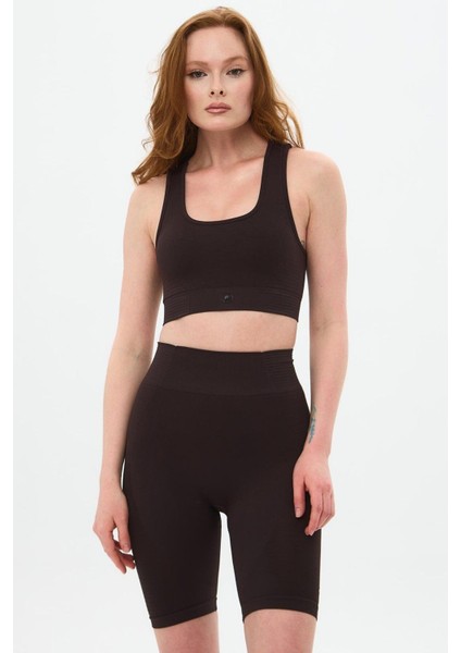 Sakura Çift Kat Spor Bra Kahve