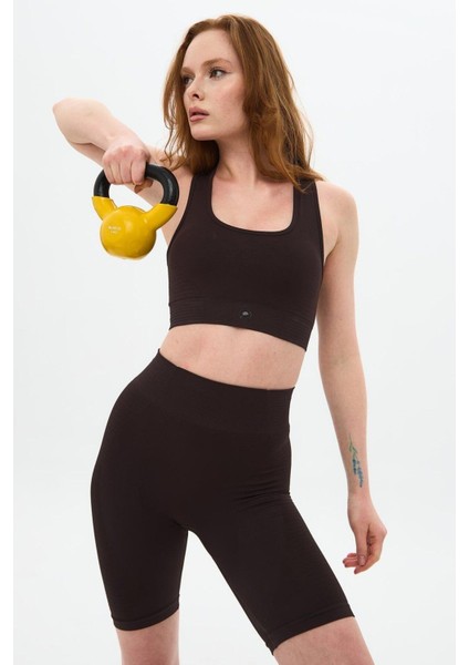 Sakura Çift Kat Spor Bra Kahve