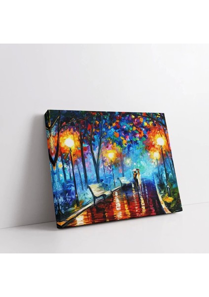 Yağmurlu Havada Gece Yürüyüşü Kanvas Tablo fiyatları