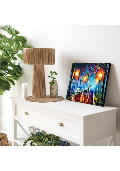 Yağmurlu Havada Gece Yürüyüşü Kanvas Tablo modelleri